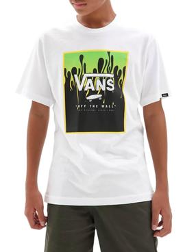 Camiseta Vans Print Box Blanco Para Niño