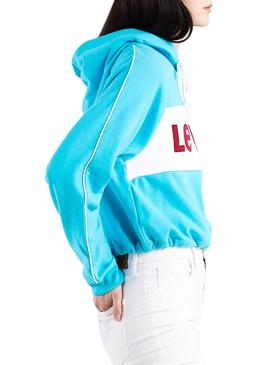 Sudadera Levis Cinched Hoodie Azul Mujer