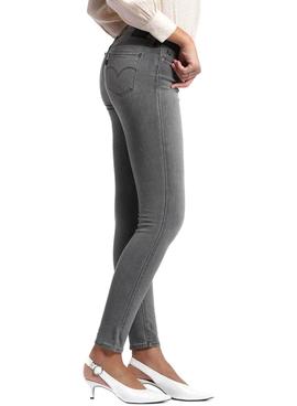 Pantalón Vaquero Levis 711 Skinny Gris Para Mujer