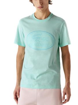 Camiseta Lacoste Logo Bordado Azul para Hombre