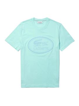 Camiseta Lacoste Logo Bordado Azul para Hombre