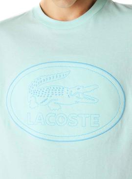 Camiseta Lacoste Logo Bordado Azul para Hombre