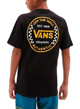 Camiseta Vans Authentic Checker Negro Para Niño