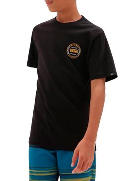 Camiseta Vans Authentic Checker Negro Para Niño