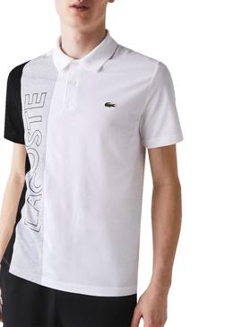 Polo Lacoste Color Block Ultraligero Blanco Hombre