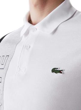 Polo Lacoste Color Block Ultraligero Blanco Hombre