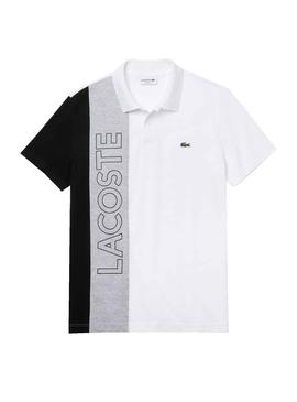 Polo Lacoste Color Block Ultraligero Blanco Hombre