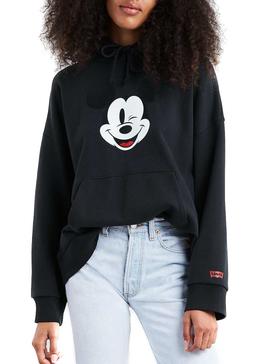 Sudadera Levis Hoodie Mickey Mouse Negro Mujer