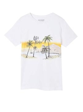 Camiseta Mayoral Live Aloha Blanco Para Niña