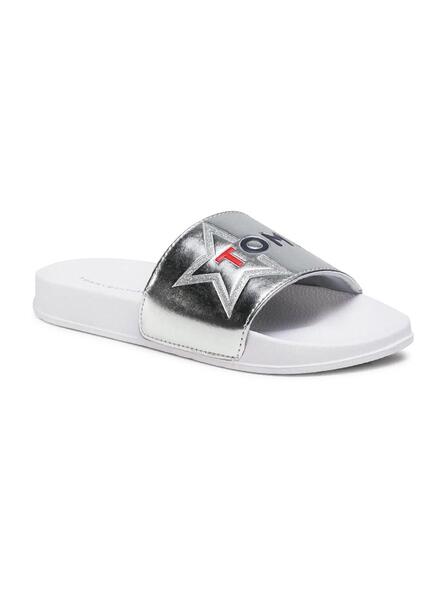 Chanclas Hilfiger Logo Slider Blanco