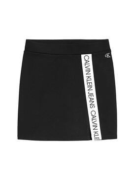 Falda Calvin Klein Logo Tape Negro Para Niña