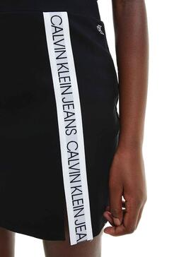 Falda Calvin Klein Logo Tape Negro Para Niña