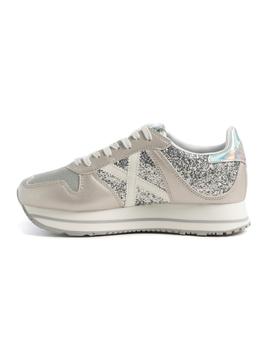 Zapatillas Munich Massana Sky 147 Plateado  Mujer