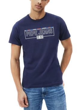 Camiseta Pepe Jeans Dennis Azul Marino Para Hombre