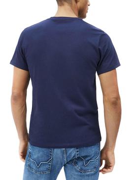 Camiseta Pepe Jeans Dennis Azul Marino Para Hombre