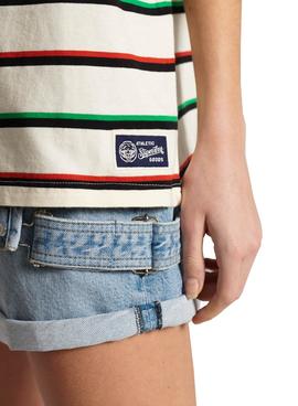 Camiseta Superdry Ivy Beige Para Mujer