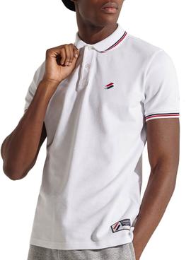 Polo Superdry Sportstyle Twin Tipped Blanco Hombre