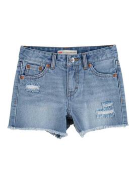 Short Levis Girlfriend Shorty Azul Claro Para Niña