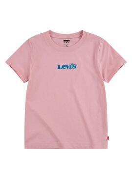 Camiseta Levis Graphic Tee Rosa Para Niño