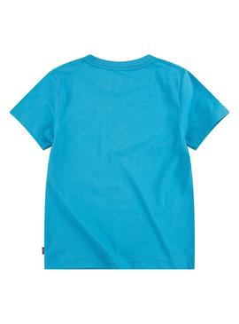 Camiseta Levis Batwing Chest Azul Para Niño