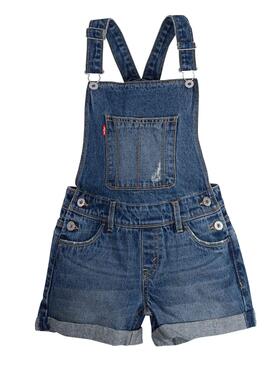 Peto Levis Shortall Azul Denim Para Niña