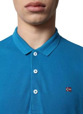 Polo Napapijri Ealis Azul Para Hombre