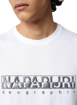 Camiseta Napapijri Sallar SS Blanco Para Hombre