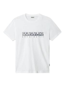 Camiseta Napapijri Sallar SS Blanco Para Hombre