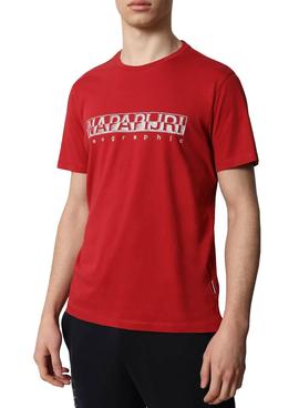 Camiseta Napapijri Sallar SS Rojo Para Hombre