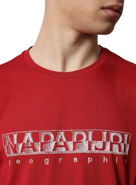 Camiseta Napapijri Sallar SS Rojo Para Hombre