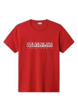 Camiseta Napapijri Sallar SS Rojo Para Hombre